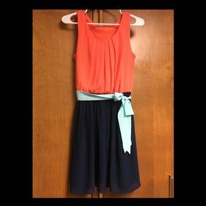 Maurices Coral & Navy Blue Dress